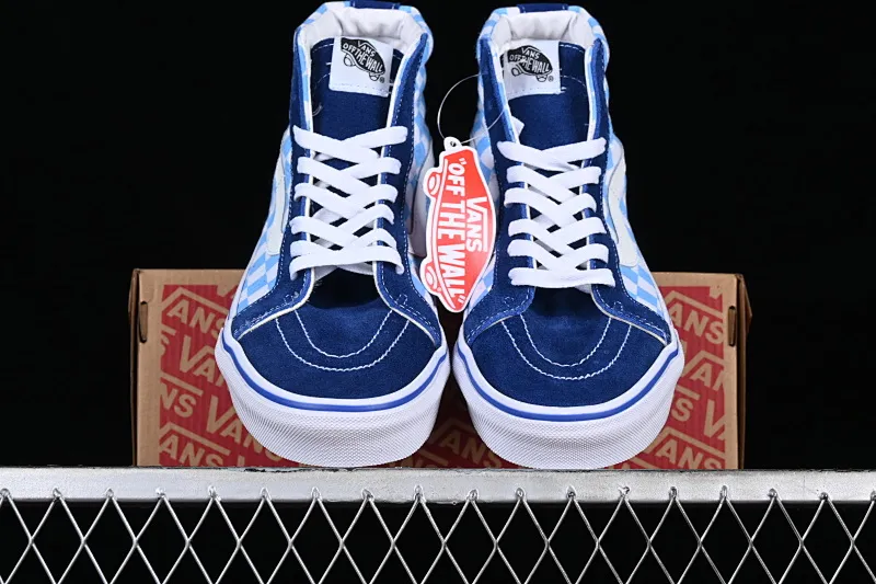 All categories Vans Vans series Vans Hi Vans high-top Vans Sk8-Hi 38 DX Vans official blue checkerboard casual canvas shoes VN0A5KRIA5I